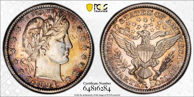 1894-S 25C MS62