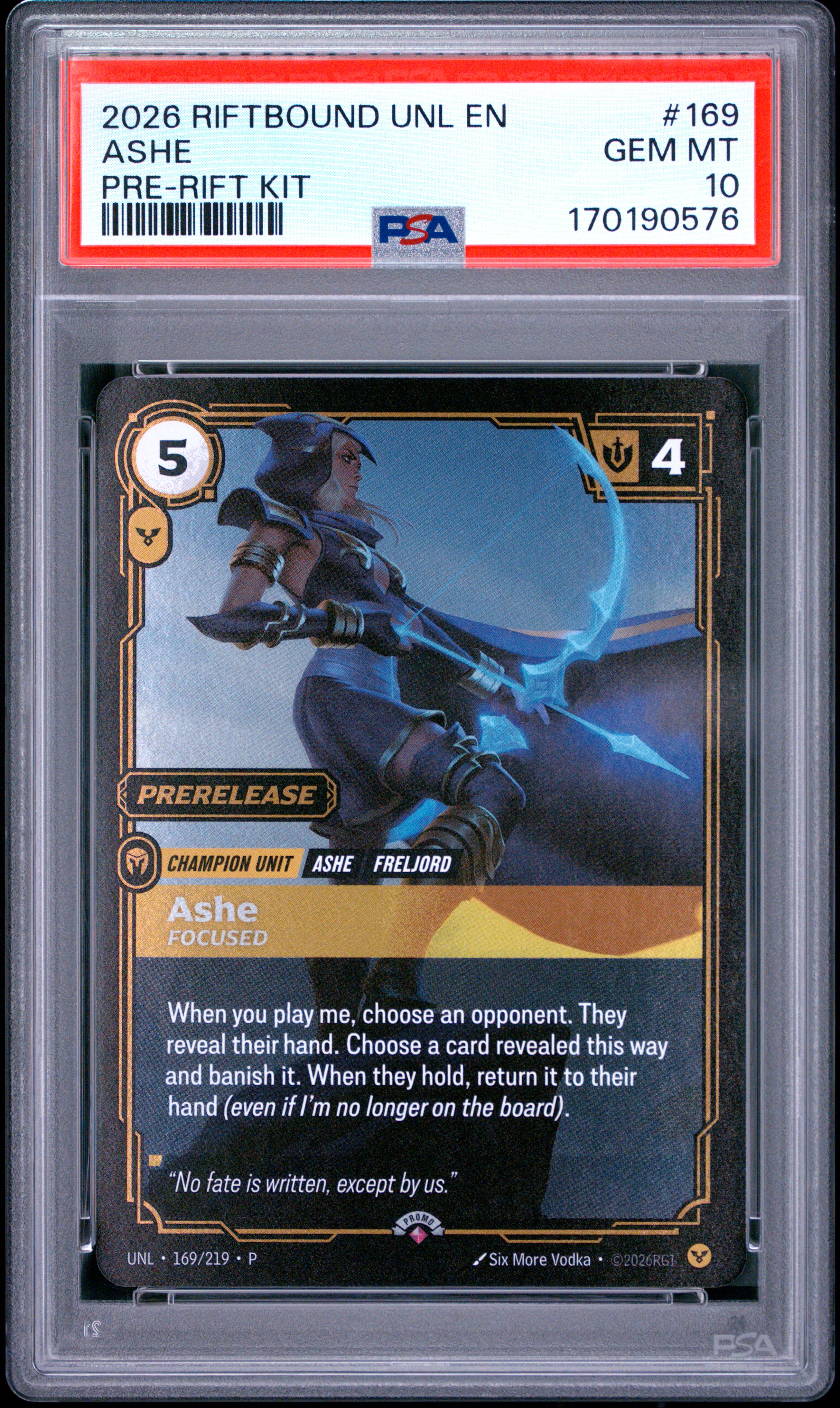2026 #169 Ashe - Focused PSA 10 Riftbound: League of Legends Unl-Unleashed