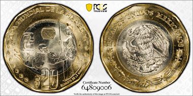 2026-Mo 20 Peso Guadalajara 2026 FIFA World Cup MS68
