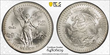 1991-Mo Onza Libertad Ag PLaTA PuRA MS68