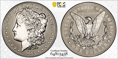 2023-S $1 Morgan Dollar Rev PR Two-Coin Reverse Proof Set PR69