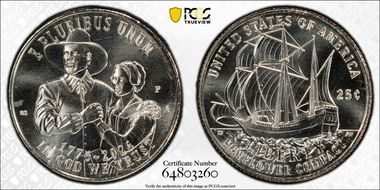 2026-P 25C Mayflower Compact First Strike MS67