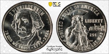2026-P 25C Revolutionary War First Strike MS66
