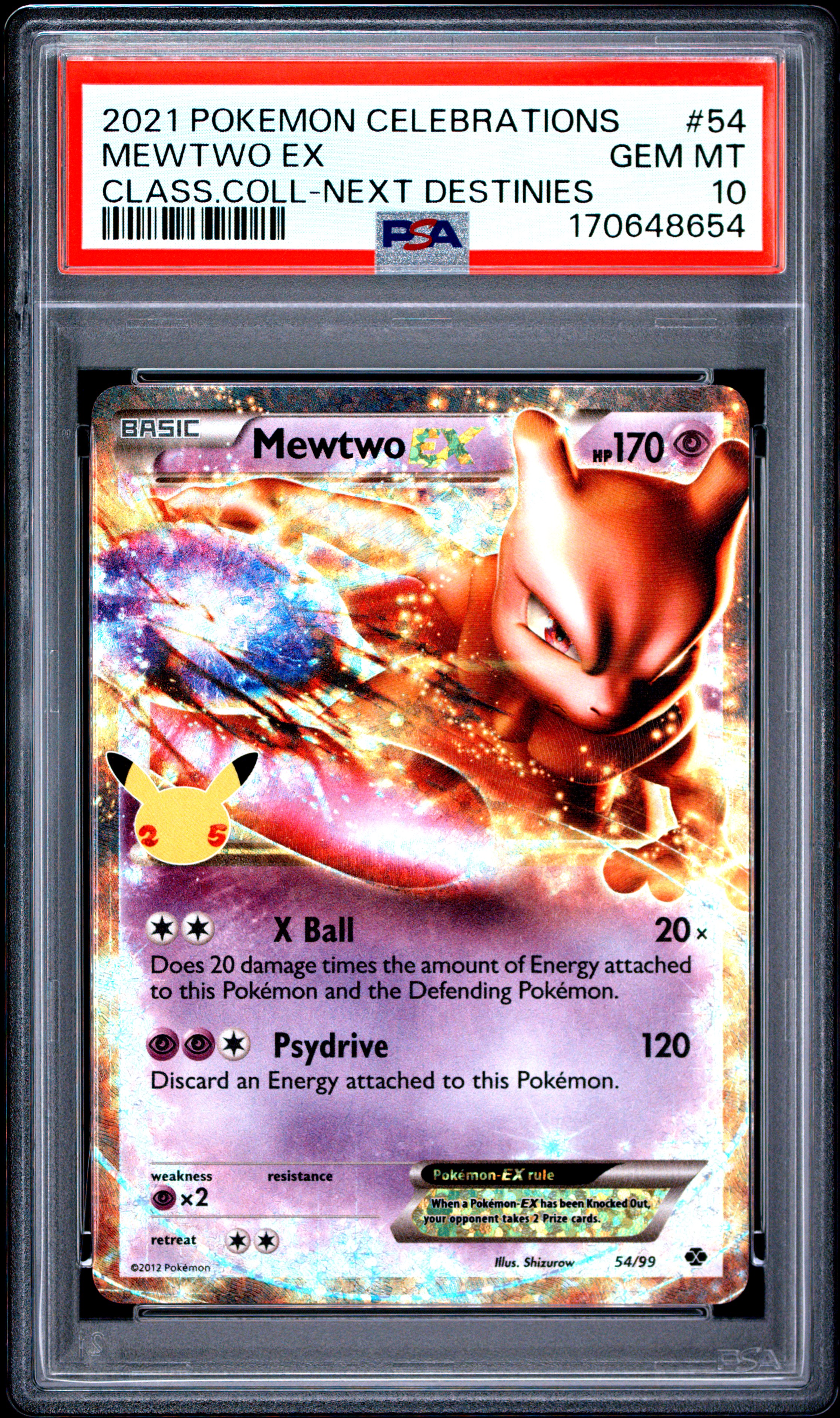 オ*ケ様 PSA10ミュウツーEX Classic Collection54/9 2021 POKEMON CELEBRATIONS CLASSIC COLLECTION #54 MEWTWO EX PSA 10