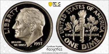 1997-S 10C Silver PR69DCAM