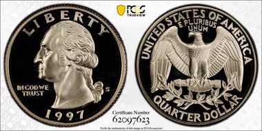 1997-S 25C Silver PR70DCAM