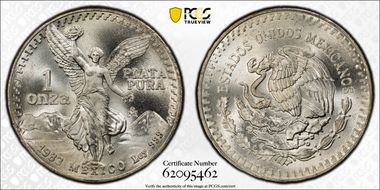 1983-Mo Onza Libertad Ag MS66