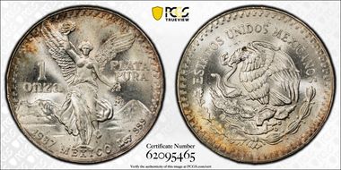 1987-Mo Onza Libertad Ag MS66