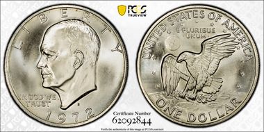 1972-S $1 Silver MS66