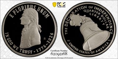 2026-S 25C Declaration of Independence Ag PR70DCAM