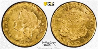 1875-CC $20 AU58