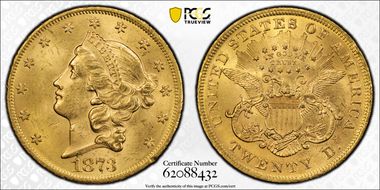 1873 $20 Open 3 MS63