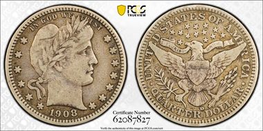 1908-D 25C VF25