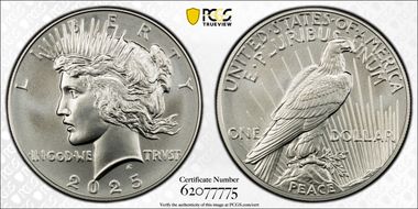 2025 $1 Peace Dollar MS70