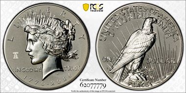 2026-P $1 Peace Dollar Rev PR w/ Liberty Bell 250 Privy PR69