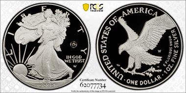 2025-W $1 Silver Eagle w/ Laser Privy PR70DCAM