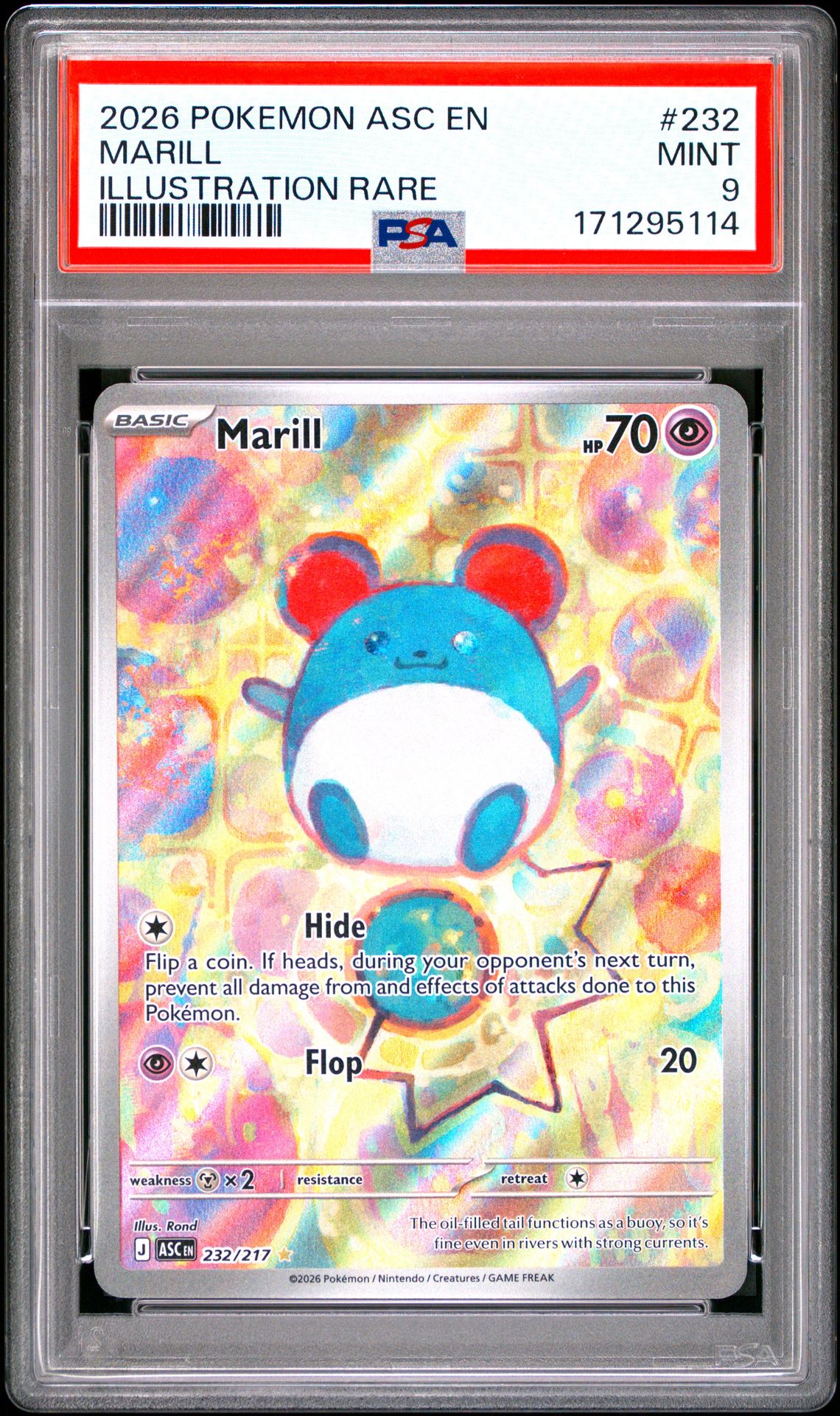 2026 Pokemon Asc En-Ascended Heroes Marill #232 (Illustration Rare) Mint 9 front