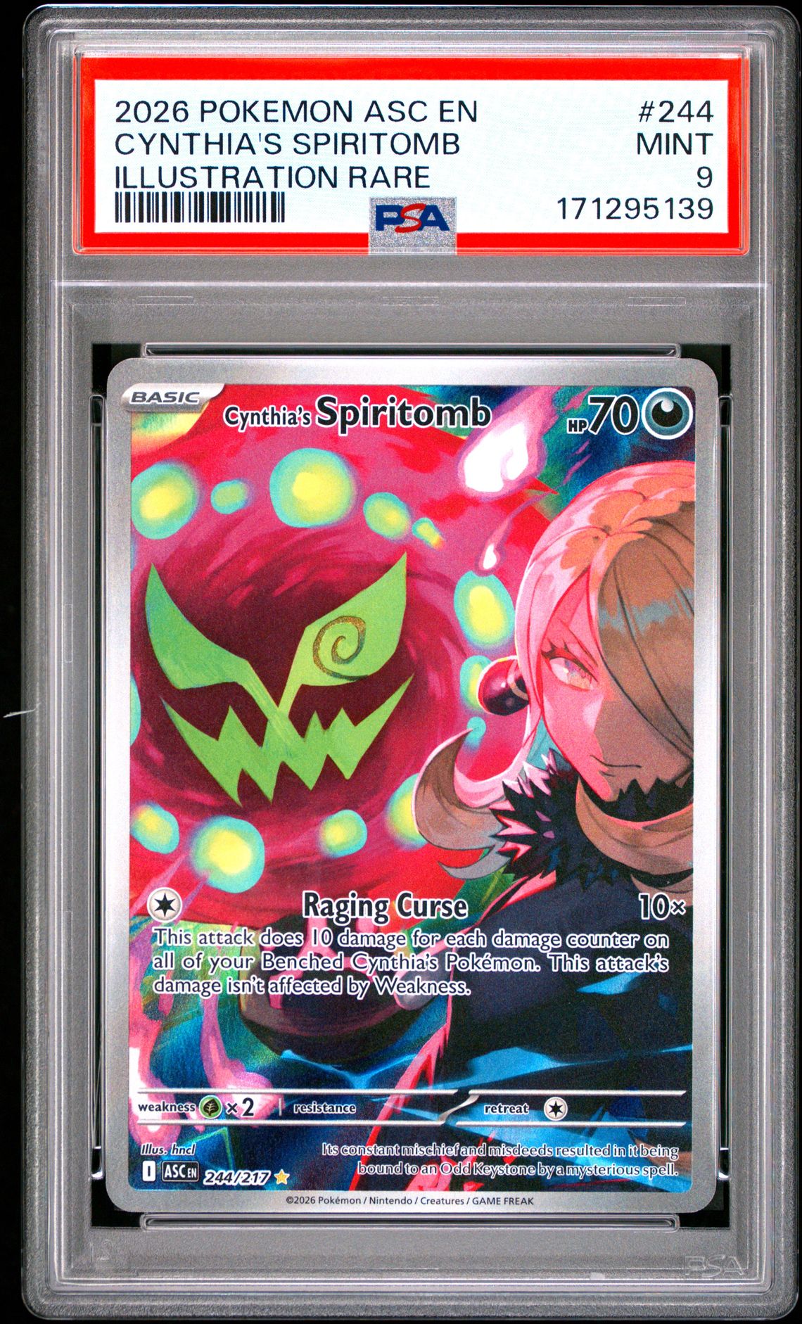 2026 Pokemon Asc En-Ascended Heroes Cynthia's Spiritomb #244 (Illustration Rare) Mint 9 front