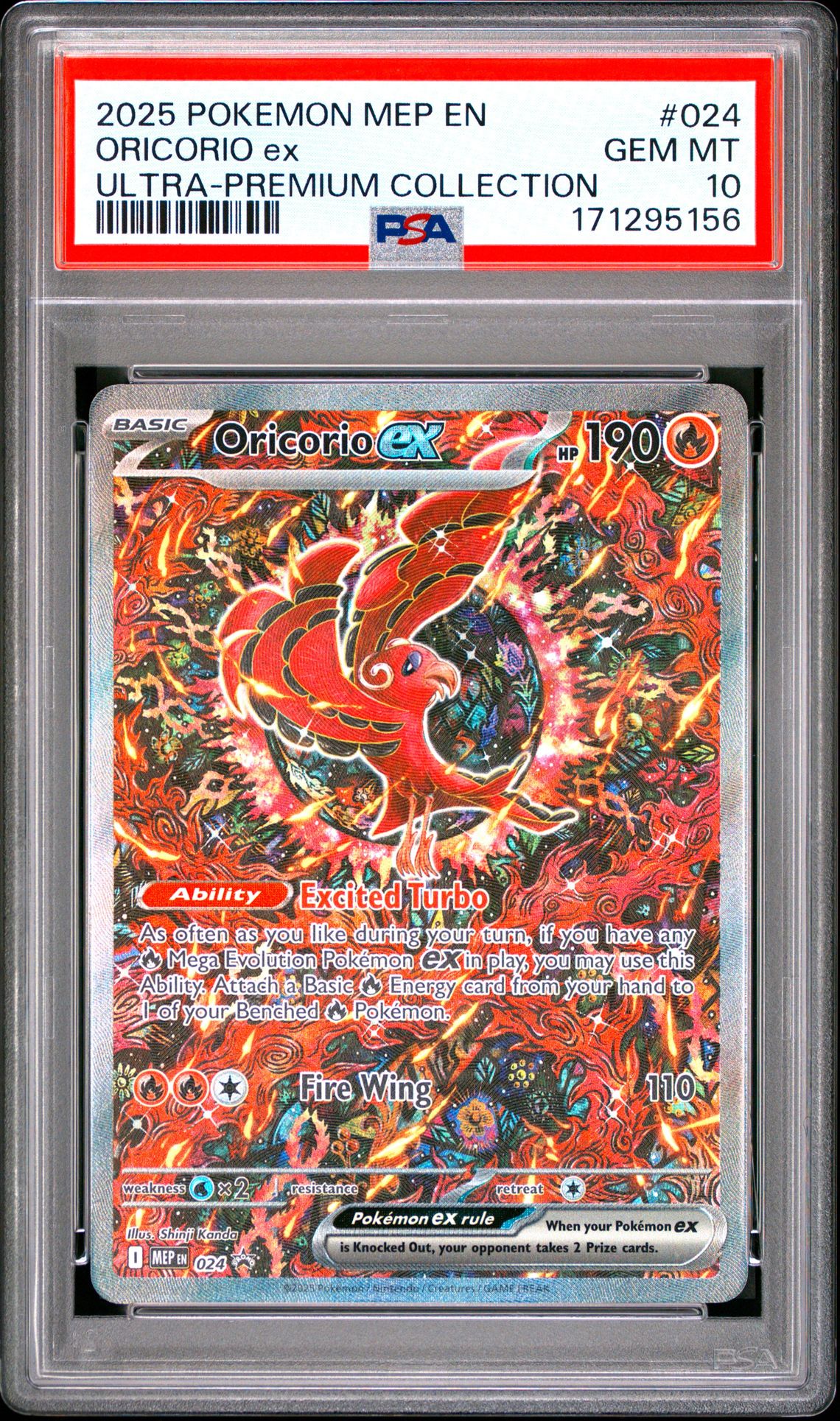 2025 Pokemon Mep En-Me Black Star Promo Oricorio Ex #024 (Ultra-Premium Collection) Gem Mt 10 front