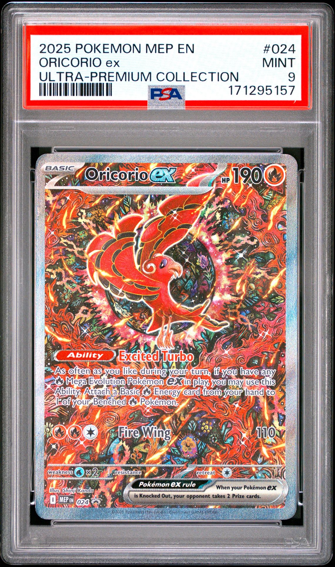 2025 Pokemon Mep En-Me Black Star Promo Oricorio Ex #024 (Ultra-Premium Collection) Mint 9 front