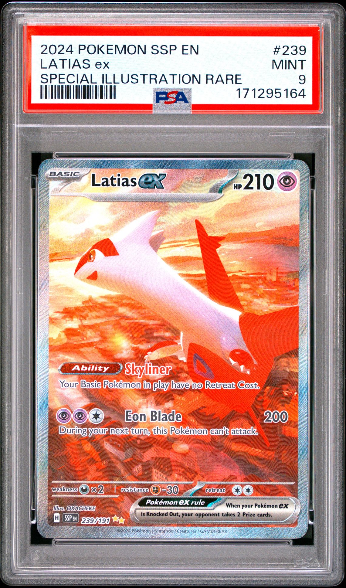 2024 Pokemon Ssp En-Surging Sparks Latias Ex #239 (Special Illustration Rare) Mint 9 front