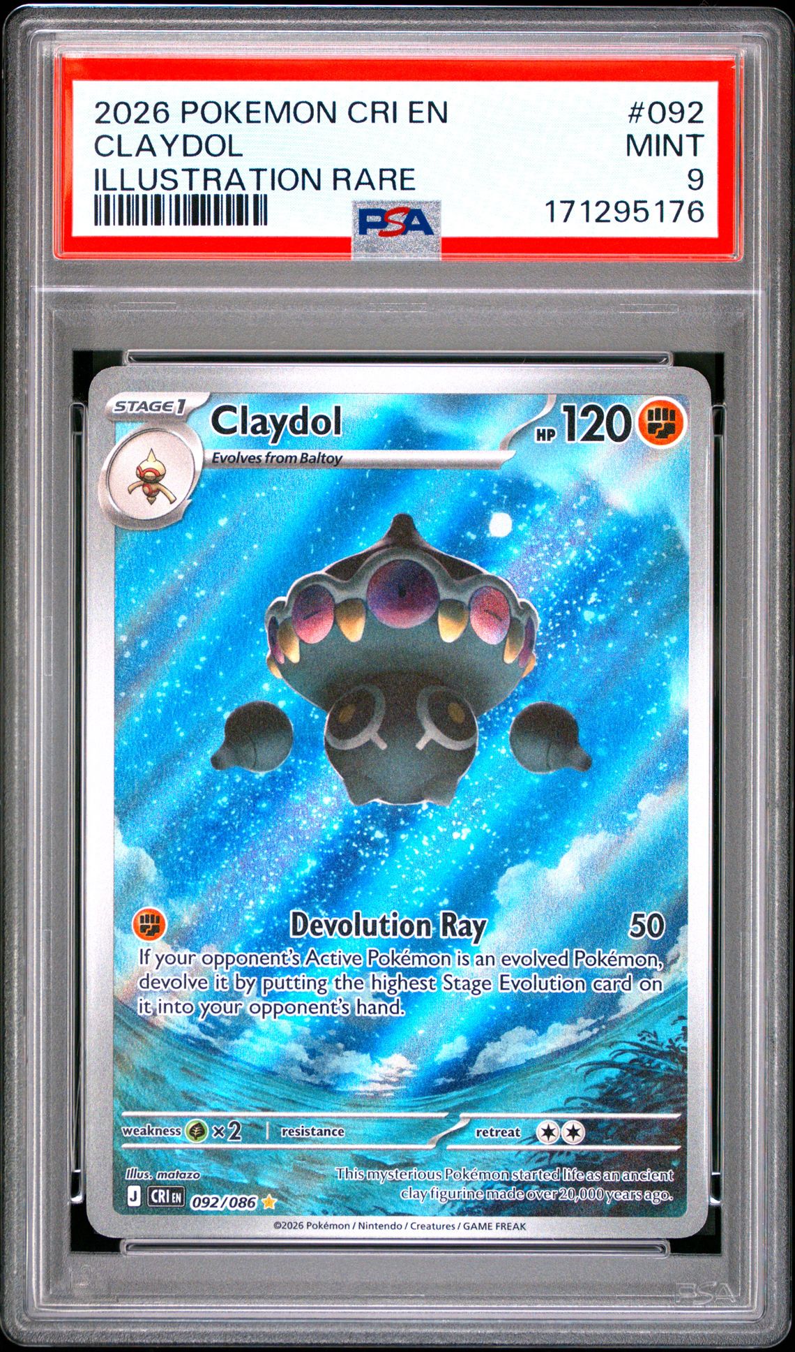 2026 Pokemon Cri En-Chaos Rising Claydol #092 (Illustration Rare) Mint 9 front