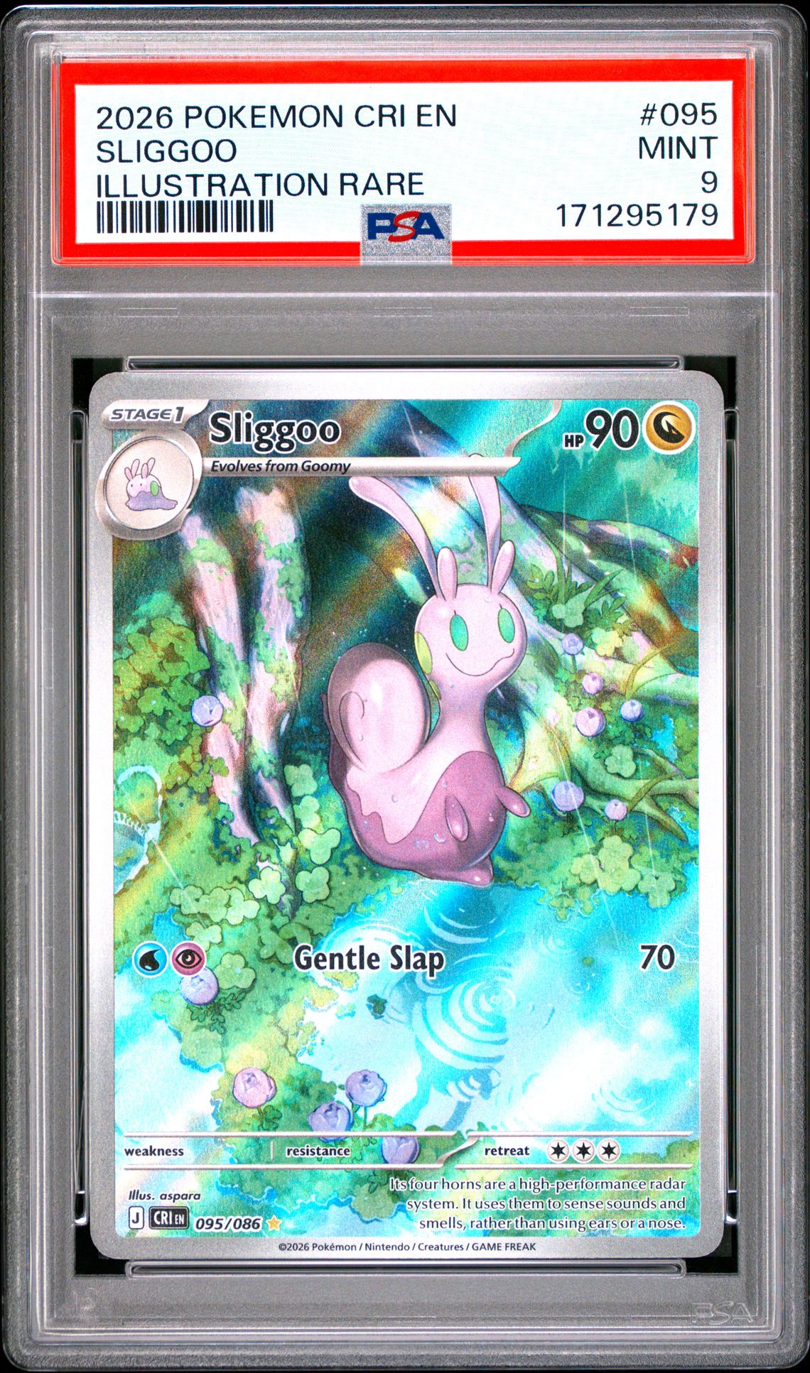 2026 Pokemon Cri En-Chaos Rising Sliggoo #095 (Illustration Rare) Mint 9 front