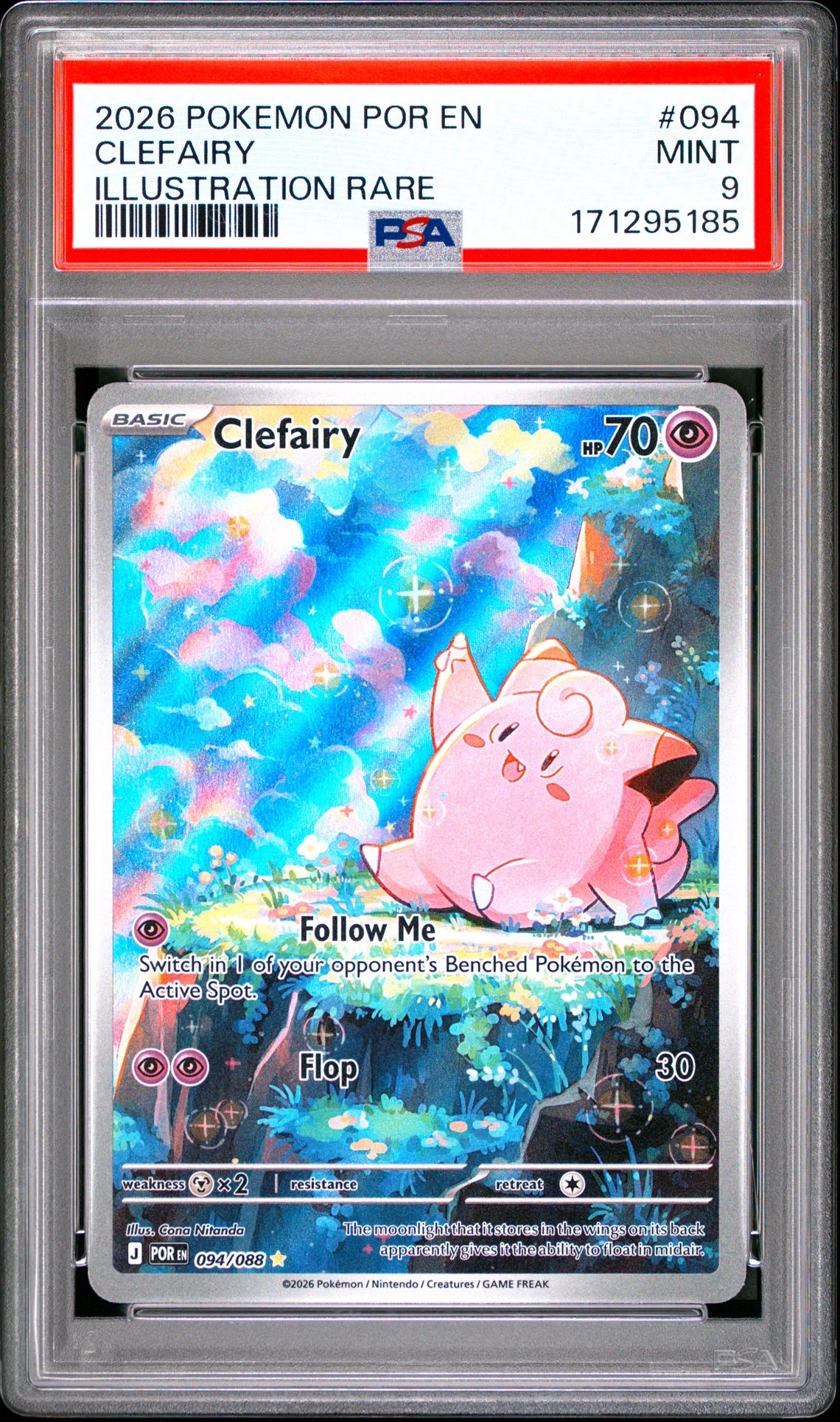 2026 Pokemon Por En-Perfect Order Clefairy #094 (Illustration Rare) Mint 9 front