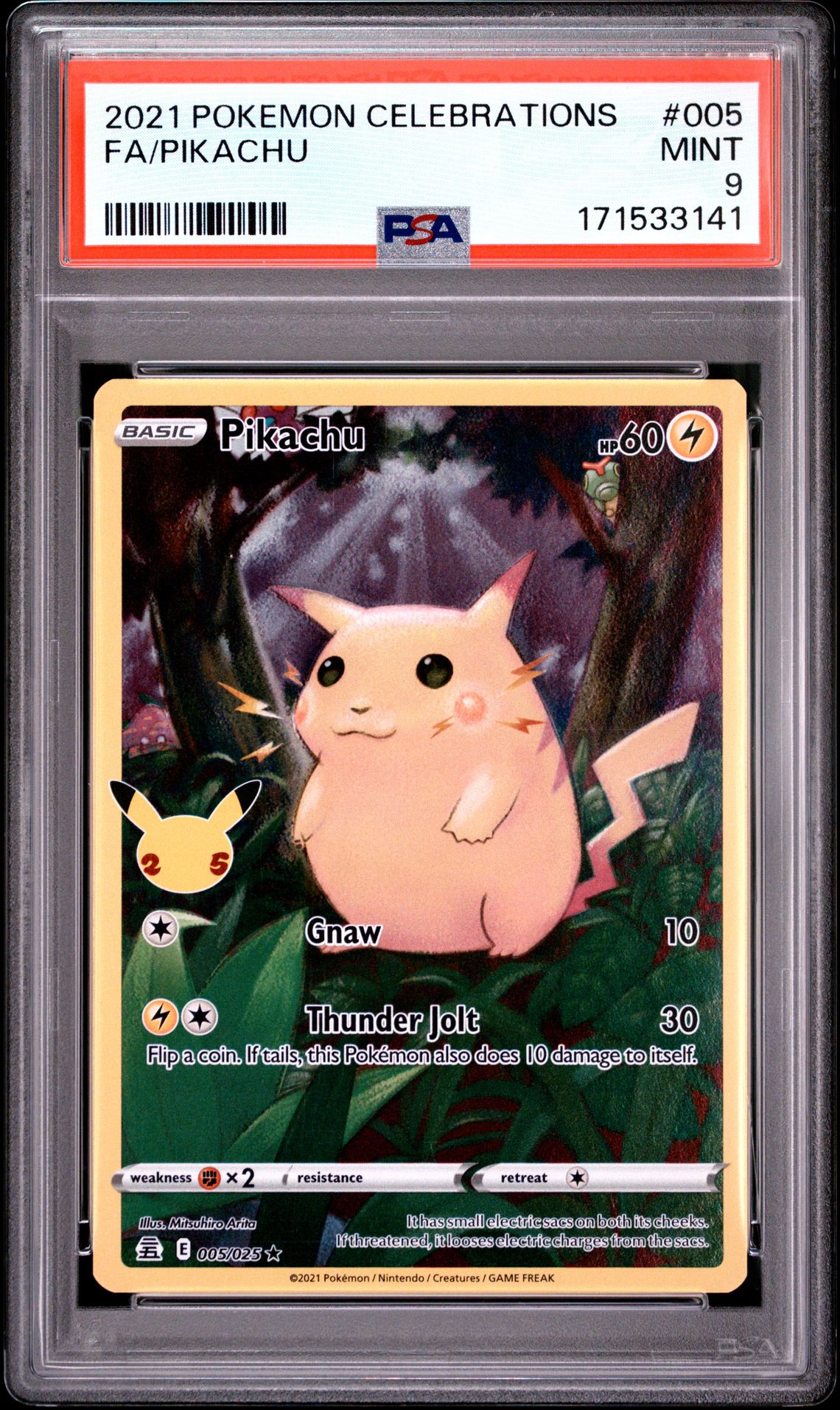 2021 Pokemon Celebrations Fa/Pikachu #005 Mint 9 front