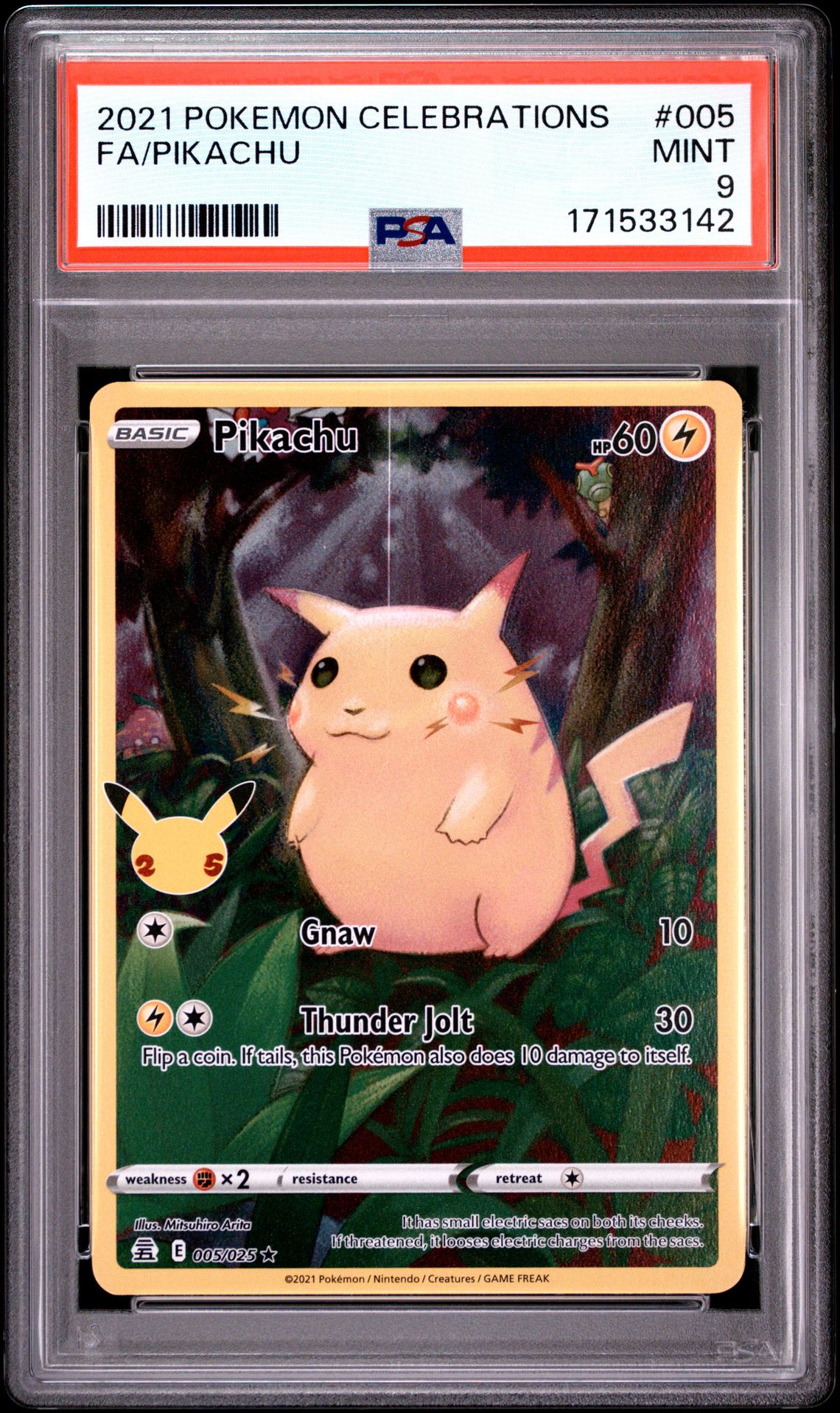 2021 Pokemon Celebrations Fa/Pikachu #005 Mint 9 front