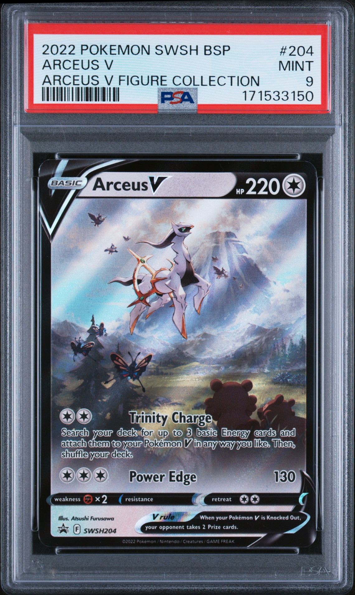 2022 Pokemon Swsh Black Star Promo Arceus V #204 (Arceus V Figure Collection) Mint 9 front