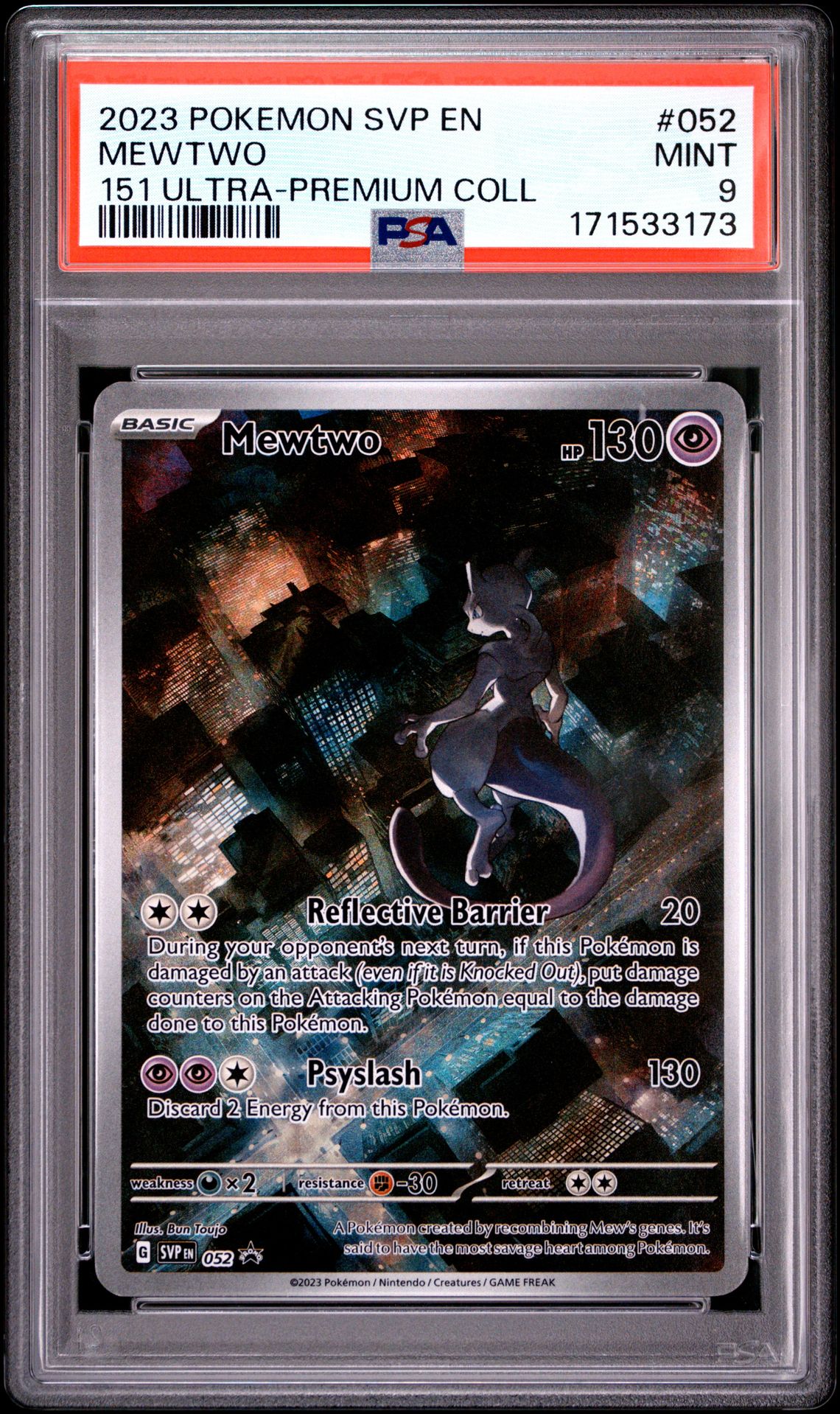 2023 Pokemon Svp En-Sv Black Star Promo Mewtwo #052 (151 Ultra-Premium Coll) Mint 9 front