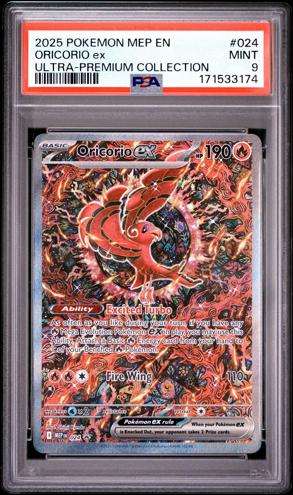 2025 Pokemon Mep En-Me Black Star Promo Oricorio Ex #024 (Ultra-Premium Collection) Mint 9 front