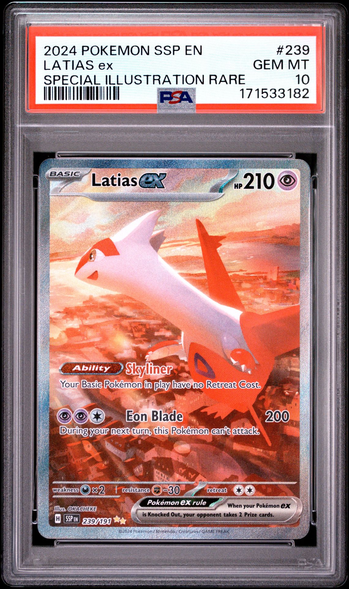 2024 Pokemon Ssp En-Surging Sparks Latias Ex #239 (Special Illustration Rare) Gem Mt 10 front