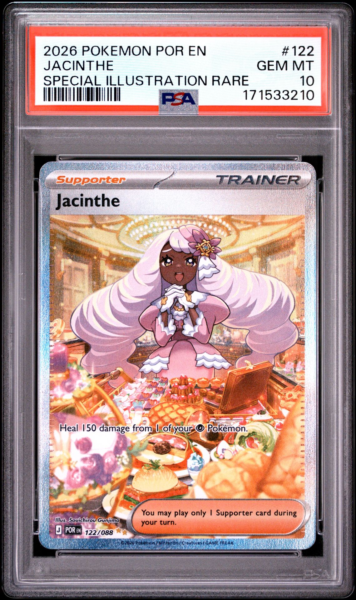 2026 Pokemon Por En-Perfect Order Jacinthe #122 (Special Illustration Rare) Gem Mt 10 front view - PSA graded GEM MT 10