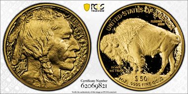 2026-W $50 American Buffalo .9999 Fine  Au w/Liberty Bell 250 Privy PR69DCAM