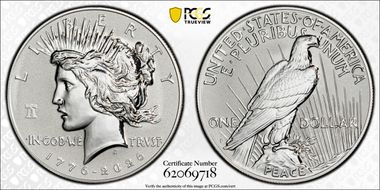 2026-P $1 Peace Dollar Rev PR w/ Liberty Bell 250 Privy First Strike PR69