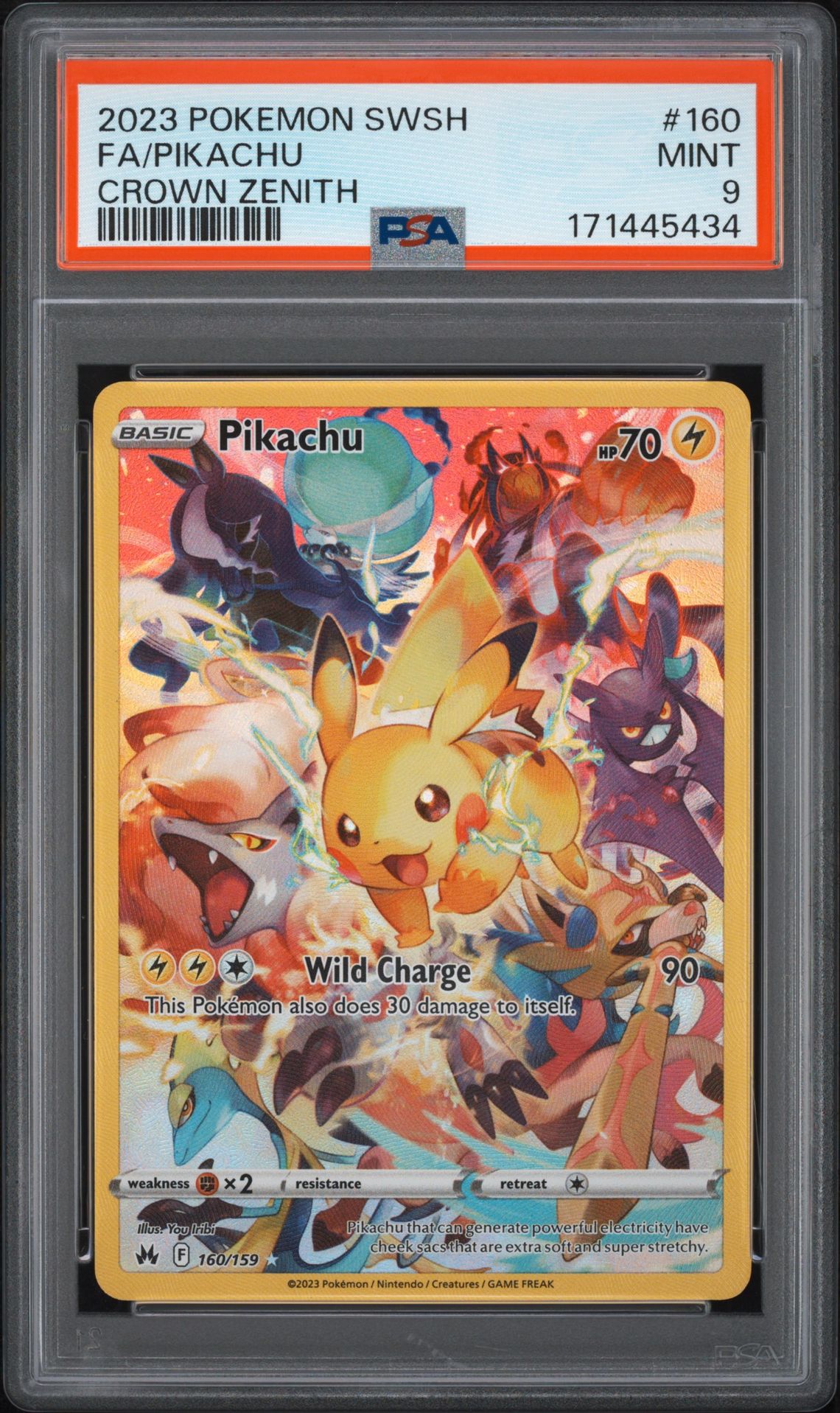2023 Pokemon Sword And Shield Crown Zenith Fa/Pikachu #160 (Crown Zenith) Mint 9 front