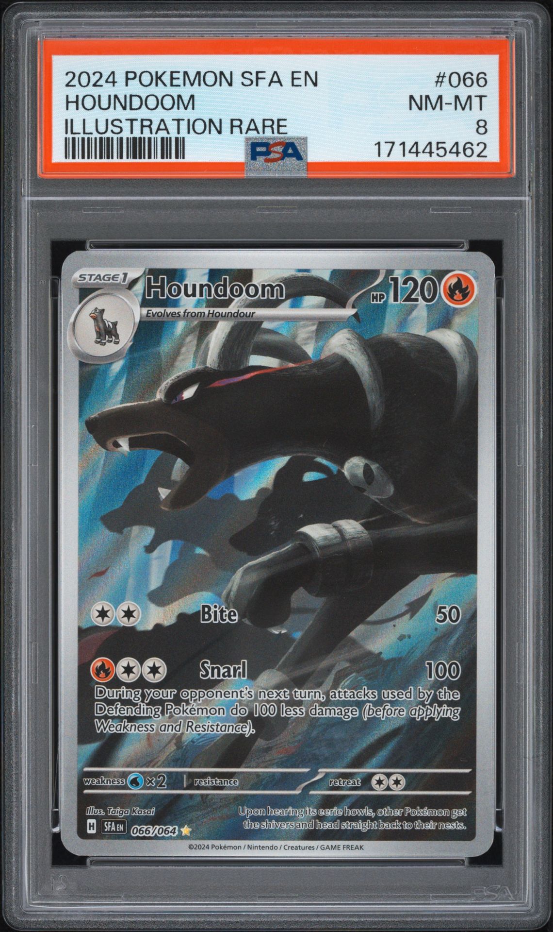 2024 Pokemon Sfa En-Shrouded Fable Houndoom #066 (Illustration Rare) Nm-Mt 8 front