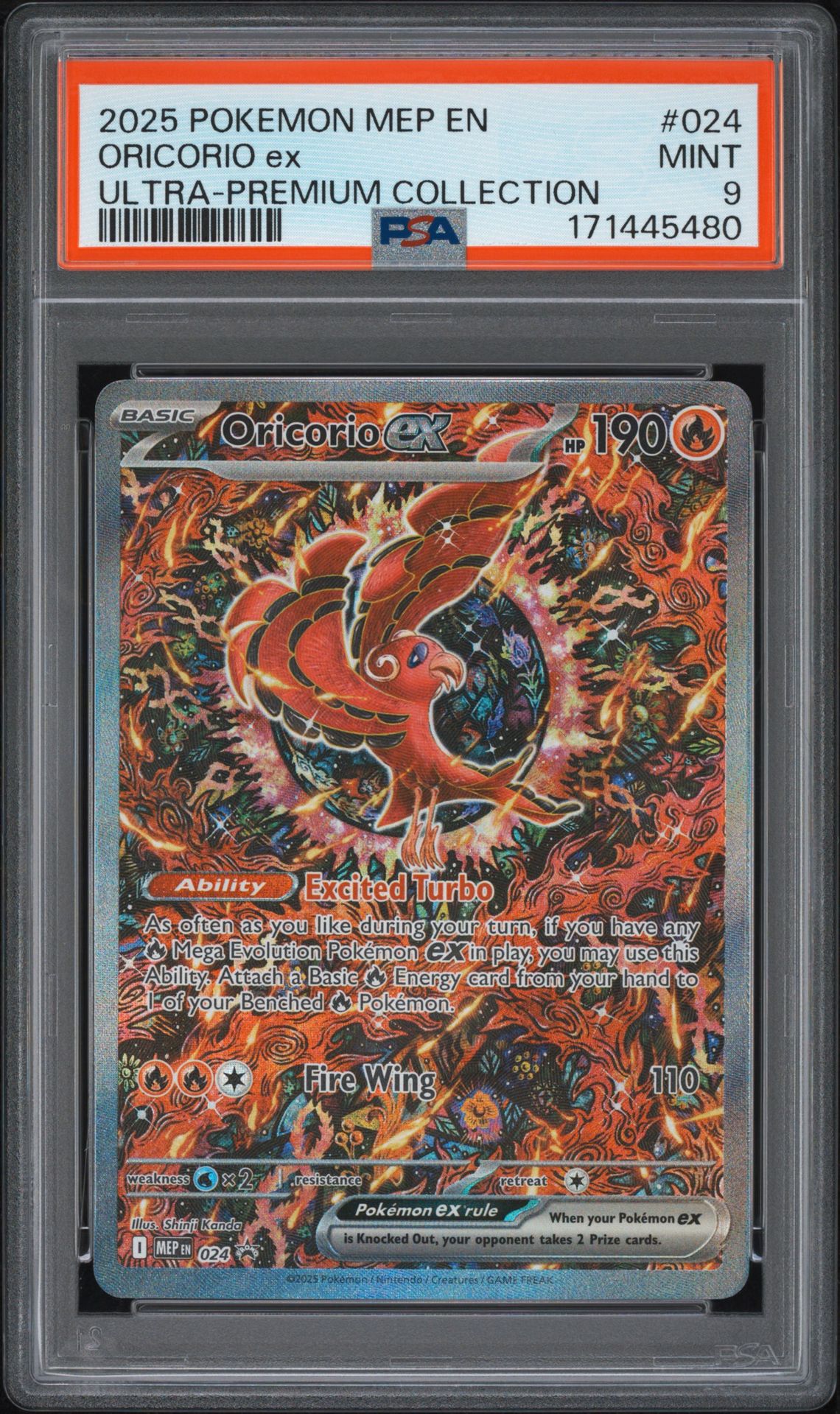2025 Pokemon Mep En-Me Black Star Promo Oricorio Ex #024 (Ultra-Premium Collection) Mint 9 front