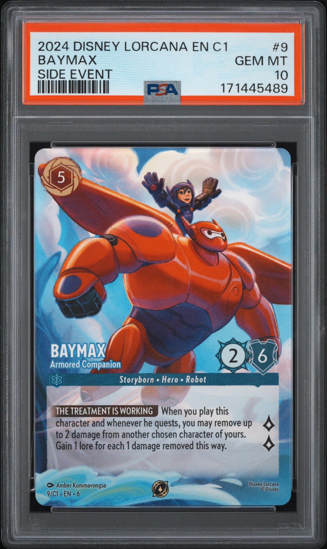 2024 Disney Lorcana En C1-Lorcana Challenge Promo Baymax #9 (Side Event) Gem Mt 10 front