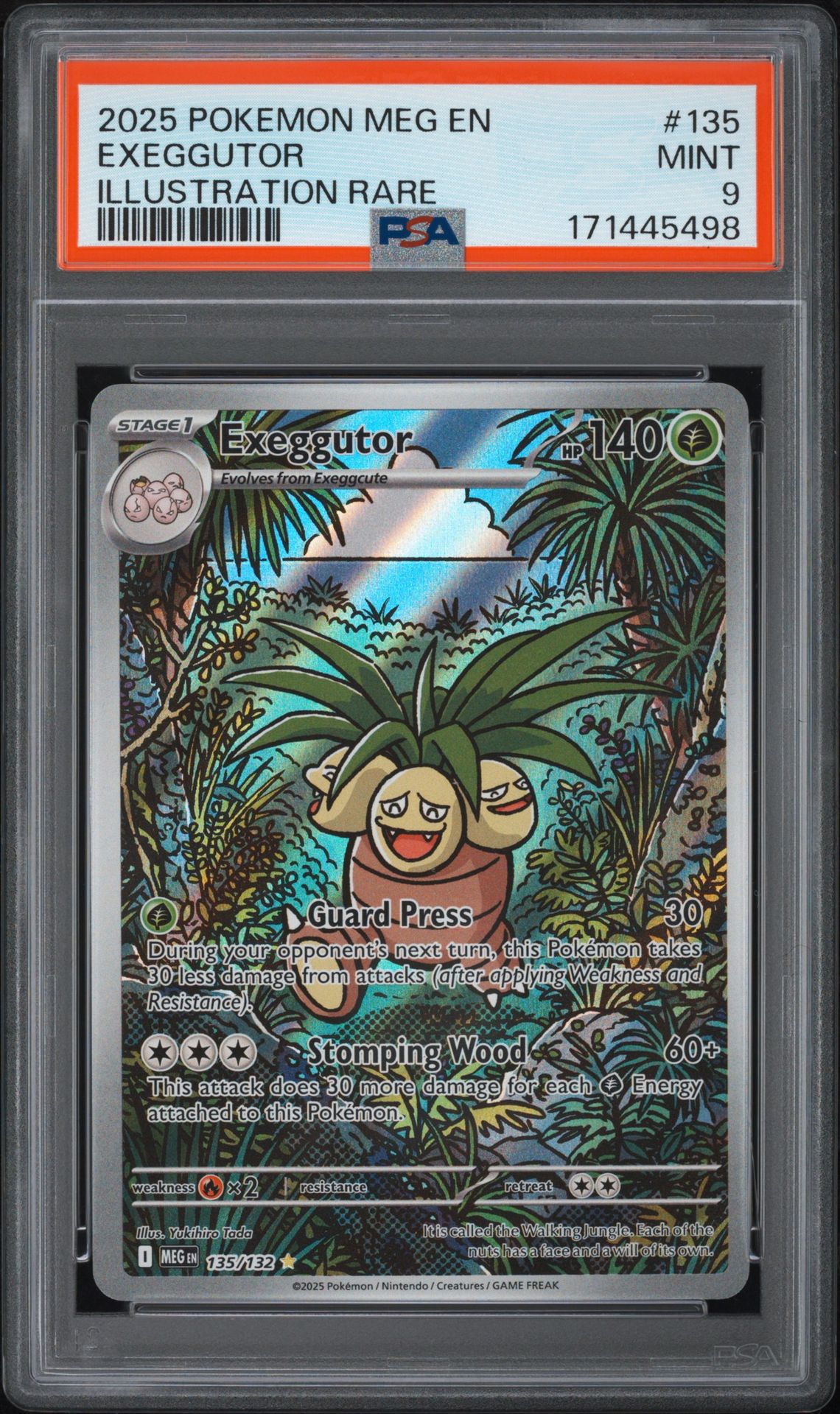2025 Pokemon Meg En-Mega Evolution Exeggutor #135 (Illustration Rare) Mint 9 front