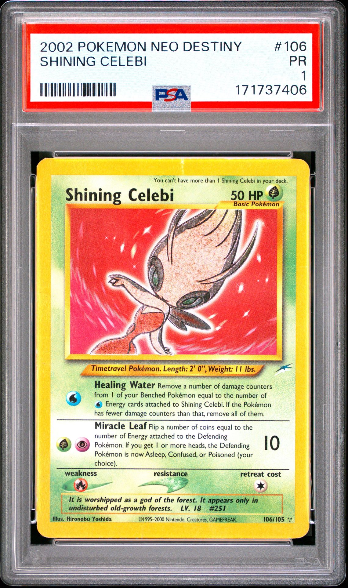 2002 Pokemon Neo Destiny Shining Celebi #106 Pr 1 front