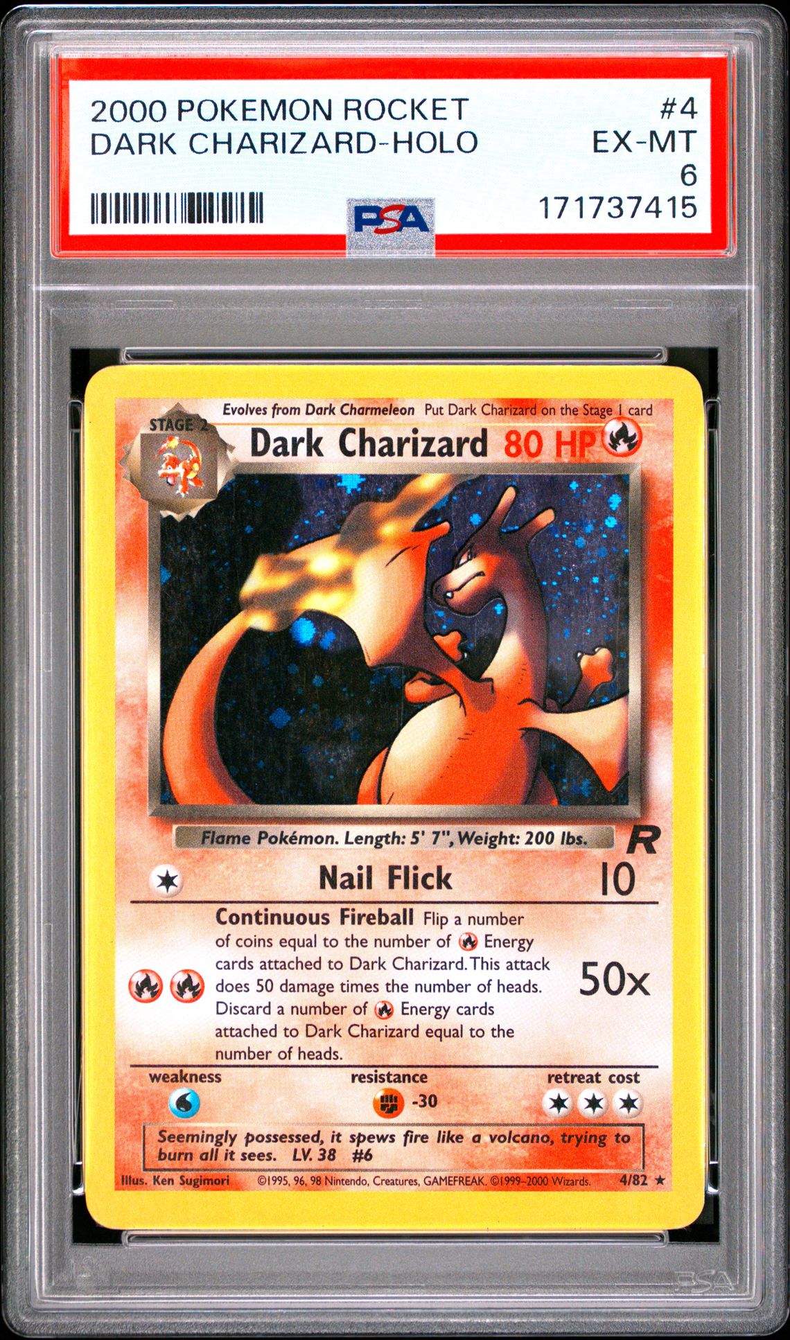 2000 Pokemon Rocket Dark Charizard-Holo #4 Ex-Mt 6 front