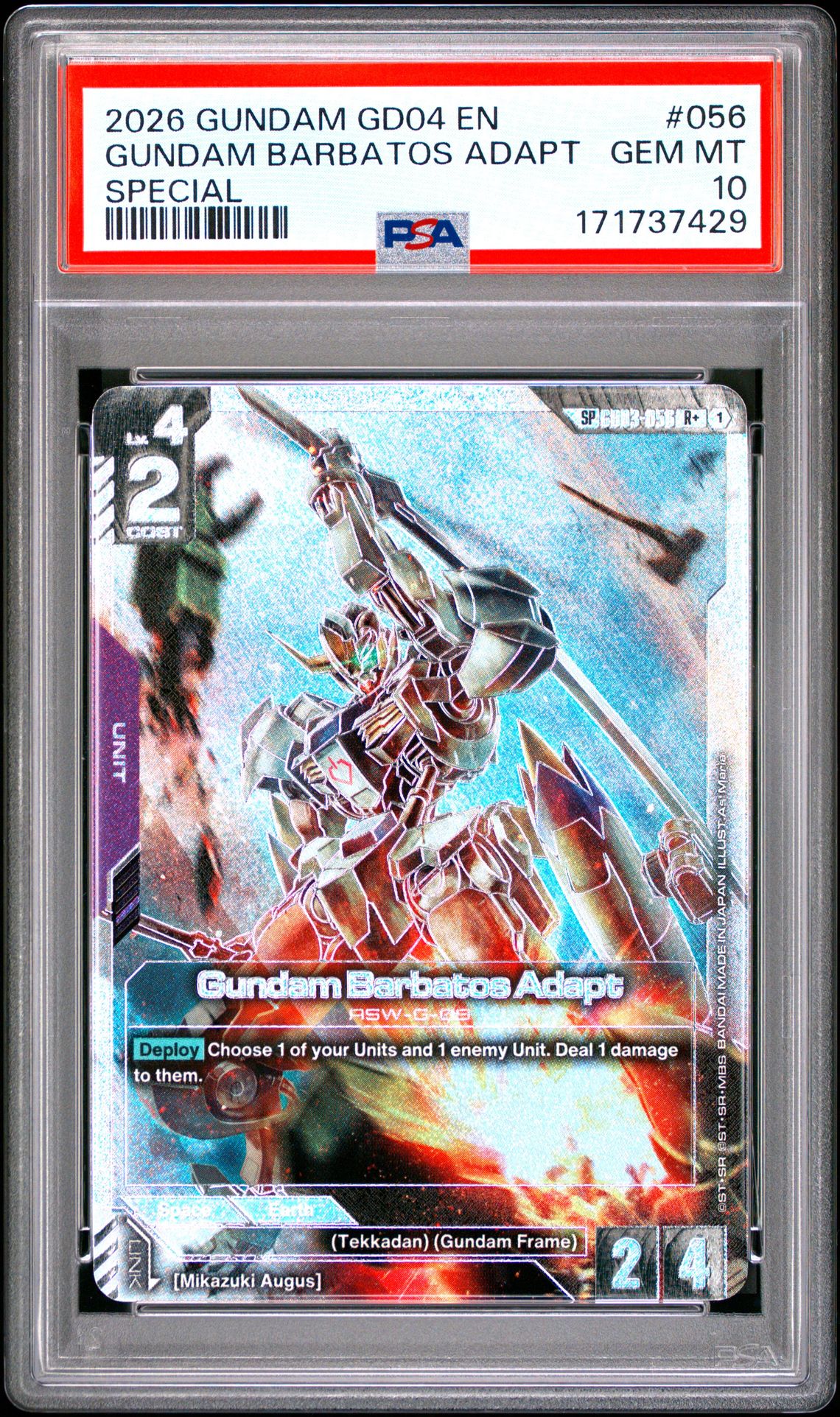 2026 Gundam Gd04-Phantom Aria Gundam Barbatos Adapt #056 (Special) Gem Mt 10 front