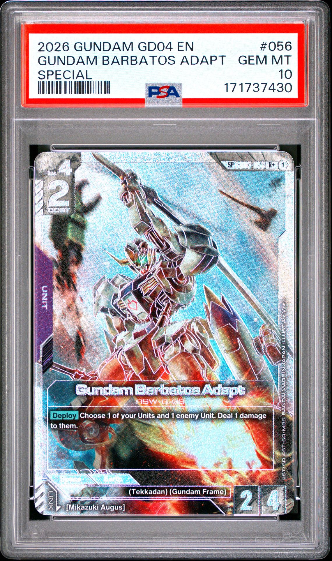2026 Gundam Gd04-Phantom Aria Gundam Barbatos Adapt #056 (Special) Gem Mt 10 front view - PSA graded GEM MT 10