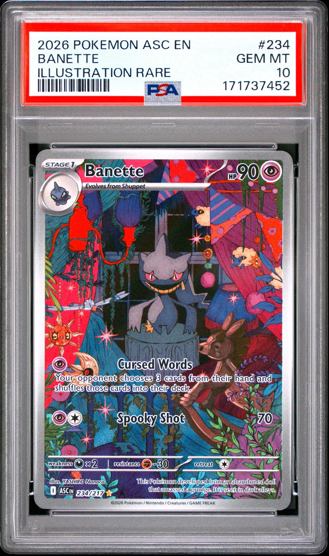 2026 Pokemon Asc En-Ascended Heroes Banette #234 (Illustration Rare) Gem Mt 10 front
