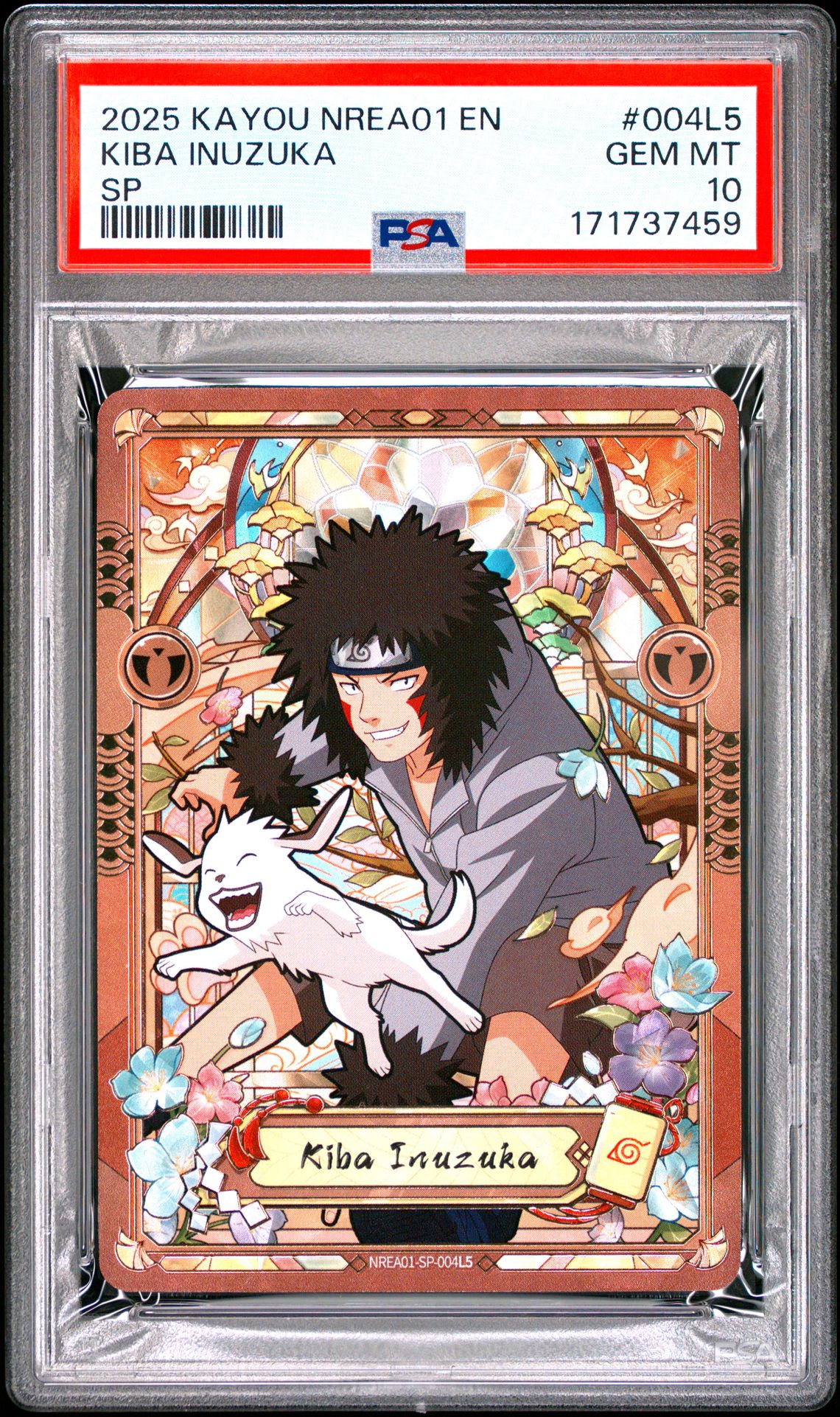 2025 Kayou Naruto Smriti Collectible Card Nrea01-Earth Scroll English Series 1 Sp Kiba Inuzuka #004L5 Gem Mt 10 front