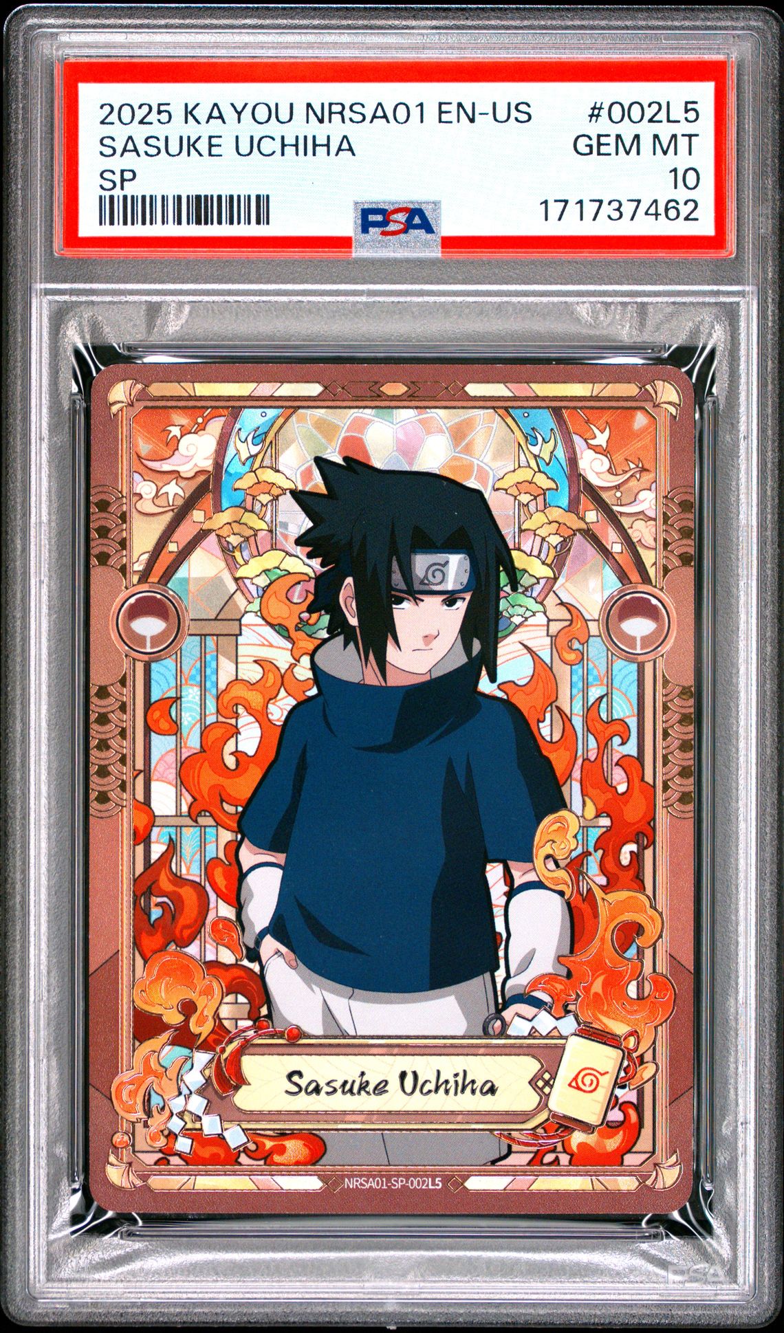 2025 Kayou Naruto Smriti Collectible Card Nrsa01-Heaven Scroll English-United States Series 1 Sp Sasuke Uchiha #002L5 Gem Mt 10 front