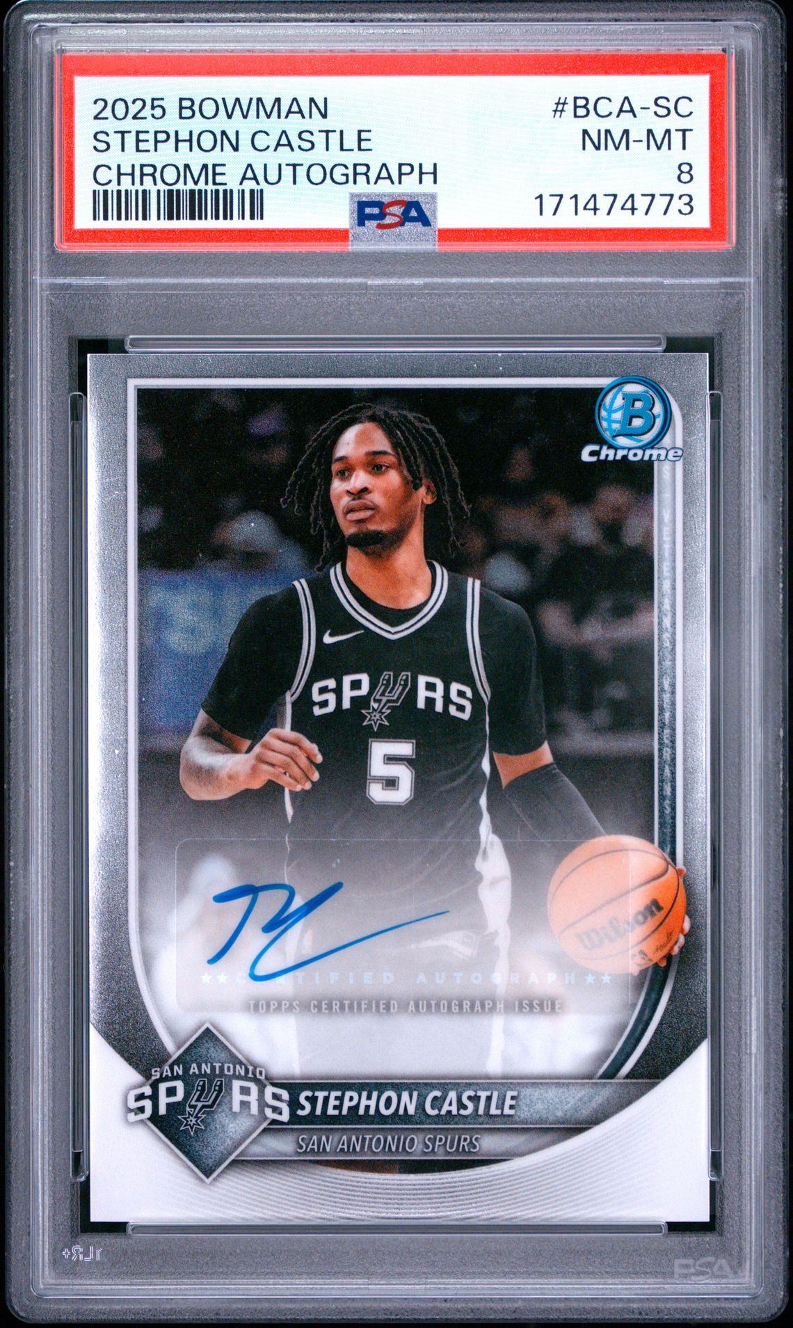 2025 Bowman Chrome Autographs Stephon Castle #Bca-Sc Nm-Mt 8 front